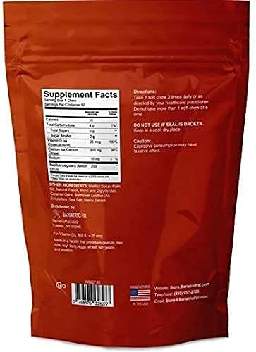 BariatricPal 30-Day Bariatric Vitamin Bundle (Multivitamin ONE 1 per Day! Iron-Free Capsule and Calcium Citrate Soft Chews 500mg with Probiotics - French Caramel Vanilla)