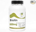 Biotin 5000mcg ~ 200 Capsules - No Additives ~ Naturetition Supplements