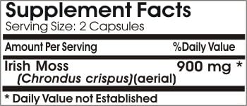 Irish Moss 900mg ~ 180 Capsules - No Additives ~ Naturetition Supplements