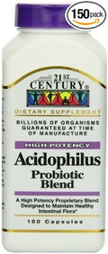 21st Century Acidophilus Probiotic Blend Capsules 150-Count (Pack of 3)