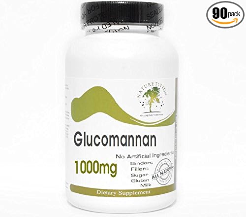Glucomannan 1000mg ~ 90 Capsules - No Additives ~ Naturetition Supplements