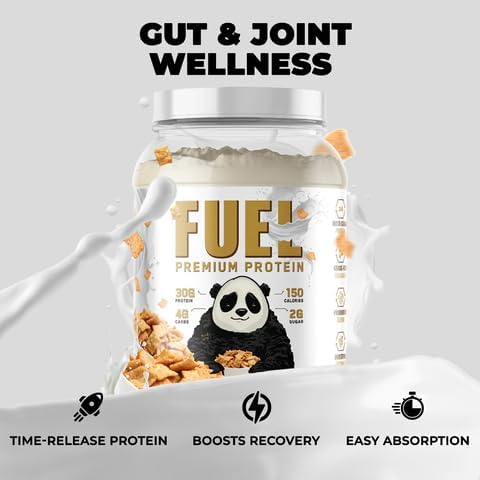 Underground Bio Labs Panda Fuel Premium Protein WheyHydrolyzed CollagenCaseinProbiotics Enzymes Keto FriendlyTime Release 25 Servings (2.5 Pound Cinnamon Toast)
