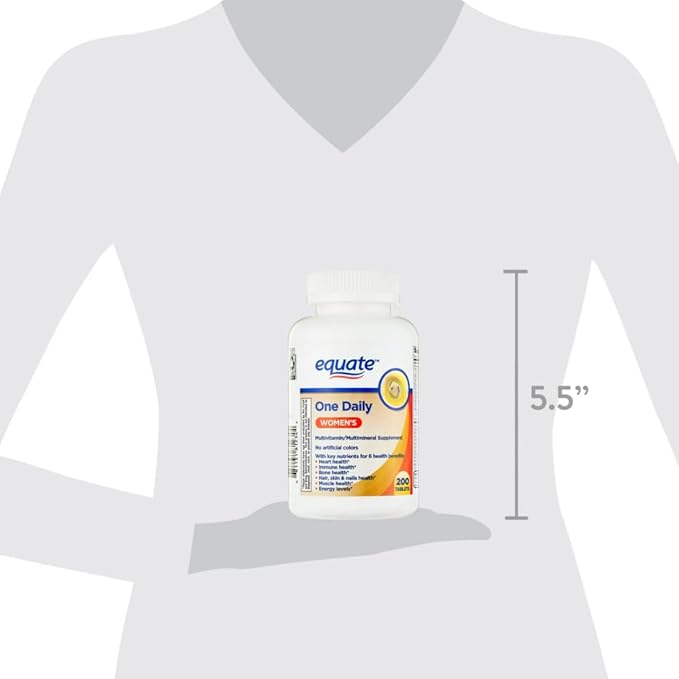 Equate One Daily Women's Multivitamin Multimineral Supplement Tablets for Adult Women 200 Count Sticker