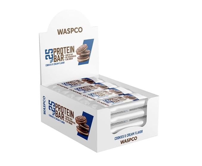 (12 Count) Protein Bars COOKIES AND CREAM Gluten Free with 9g Protein and 0.5g Sugar36 G