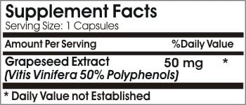 Grape Seed Extract 50mg ~ 200 Capsules - No Additives ~ Naturetition Supplements