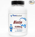 Biotin 10000mcg // 100 Capsules // Pure // by PureControl Supplements