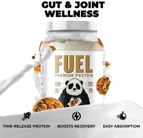 Underground Bio Labs Panda Fuel Premium Protein WheyHydrolyzed CollagenCaseinProbiotics Enzymes Keto FriendlyTime Release 25 Servings (2.5 Pound Cookies &amp Cream)