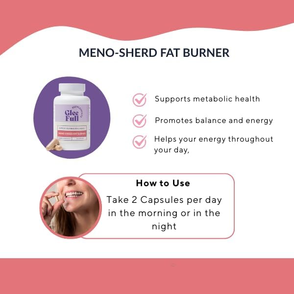 GLEEFULL SUPPS Meno Shred Fat Burner – Supports Metabolism &amp Helps Achieve Slimming Goals for Women