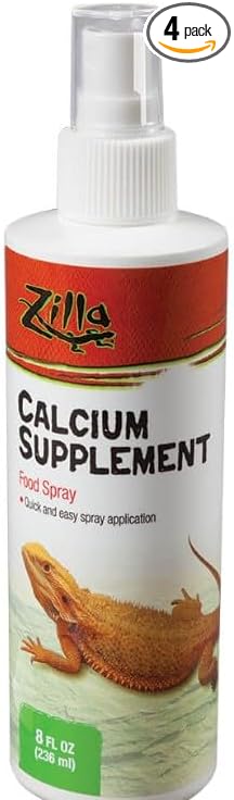 Zilla Calcium Supplement Food Spray 8 oz - Pack of 4