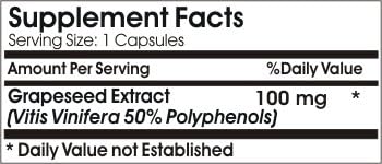 Grape Seed Extract 100mg ~ 100 Capsules - No Additives ~ Naturetition Supplements