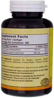 Nature's Blend Liquid Calcium 600mg with D-3 (100 Softgels) Lot of 2