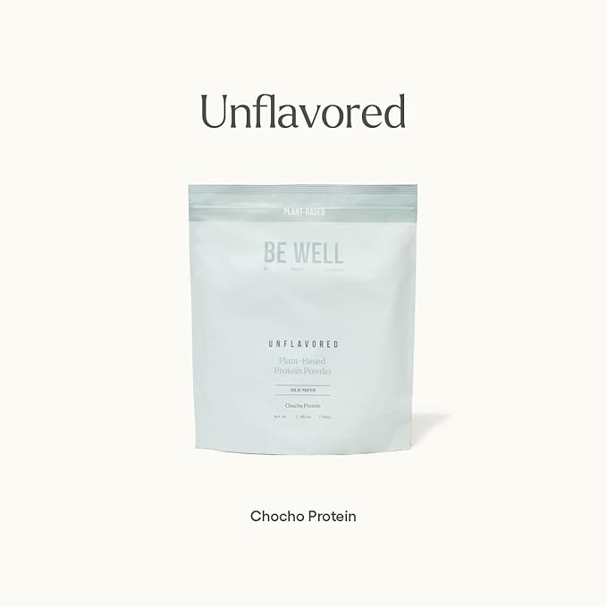 Be Well By Kelly Unflavored Plant-Based Protein Powder Vegan 20G of Protein &amp 8G of Fiber (1 Ingredient 20 Servings) 9 Amino Acids + 3 BCAAs No Soy No Dairy Stevia-Free No Sugar Added 1.68lb
