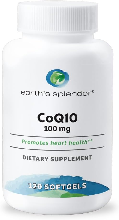 Earth's Splendor CoQ10 100 mg Softgels + Vitamin B Complex Tablets – Cellular Energy Production Metabolic Support &amp Daily Vitality Non-GMO No Artificial Colors or Flavors