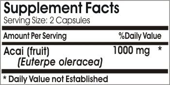 Acai 1000mg ~ 180 Capsules - No Additives ~ Naturetition Supplements