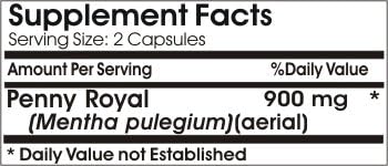 Penny Royal Pennyroyal 900mg Emulsified Dry ~ 100 Capsules - No Additives ~ Naturetition Supplements