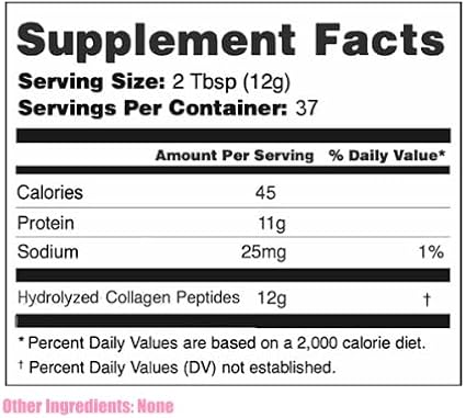Cherie Sweet Heart's Collagen Peptide Powder 1 lb Pure Hydrolyzed Gluten Free Keto and Paleo Friendly Grass Fed Non GMO Unflavored