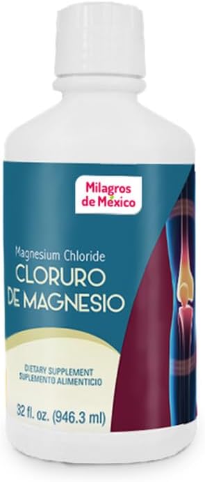 Milagros de México Cloruro de Magnesio Líquido 32 oz – Magnesium Chloride Liquid Supplement for Muscle Joint &amp Bone Support