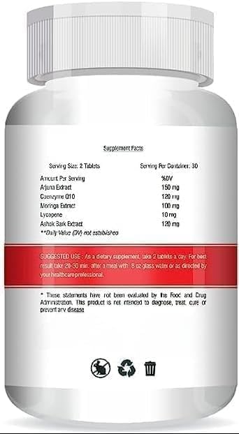 Natural Cardiovax with Coenzyme Q10 Arjuna Extract &amp Moringa Extract - 60 Capsules