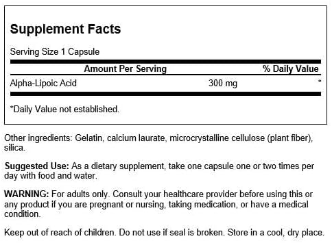 Swanson Alpha Lipoic Acid - Antioxidant Activity Supplement - 300 mg 60 Capsules (2 Pack)