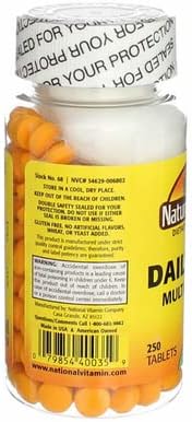 Nature's Blend Daily Vite Multivitamin 250 Tablets Per Bottle - 2 Pack