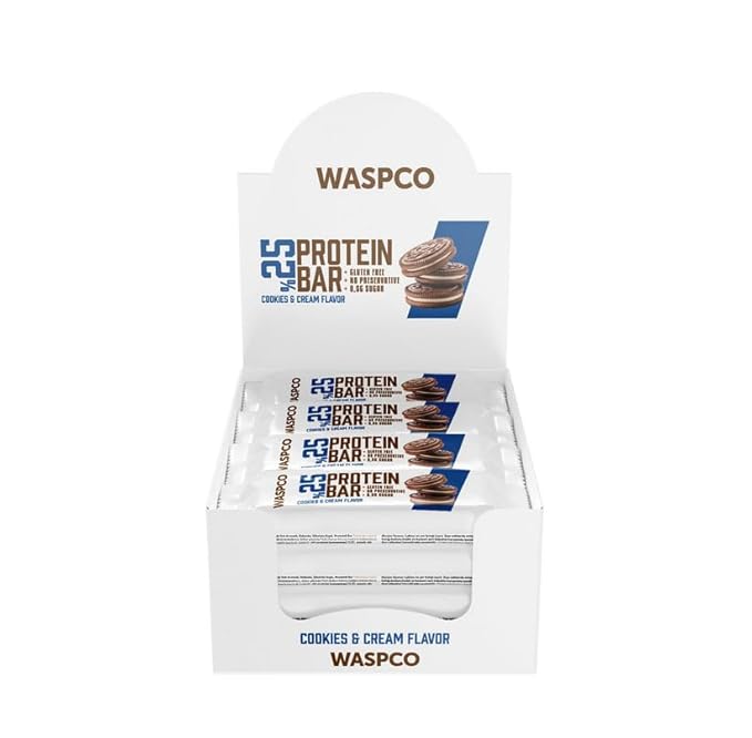 (12 Count) Protein Bars COOKIES AND CREAM Gluten Free with 9g Protein and 0.5g Sugar36 G