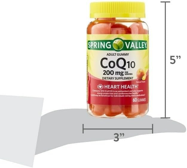 Spring Valley Coq10 200mg Gummies- Coenzyme Supplement for Adults 60 ct (Pack of 1) Set by Basket Goods