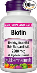 Webber Naturals Biotin 2500 mcg 90 Vegetarian Capsules