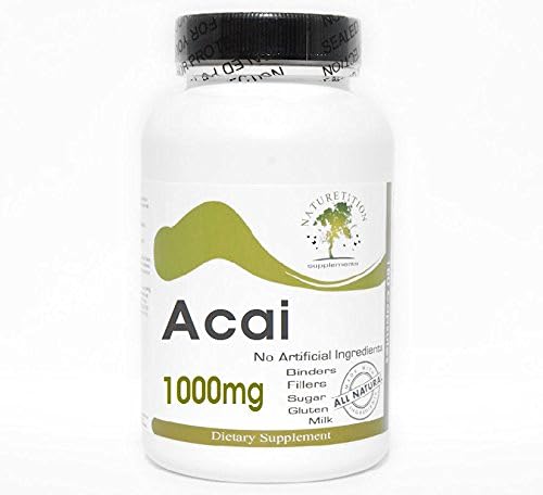 Acai 1000mg ~ 180 Capsules - No Additives ~ Naturetition Supplements