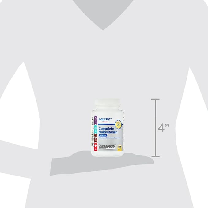 Equate Complete Multivitamin for Men 50+ Daily Multimineral Supplement Tablets 100 Count Sticker