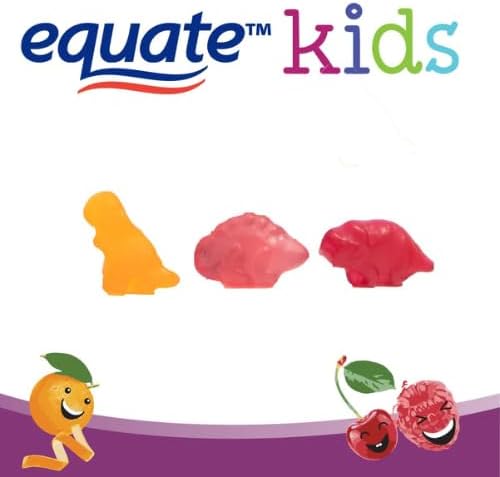 Equate Kids' Multivitamin + Immune Dietary Supplement Gummies Natural Fruit 150 Count + Dri Store Sticker.