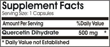 Quercetin 500mg ~ 200 Capsules - No Additives ~ Naturetition Supplements