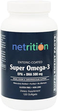 Netrition Enteric-Coated Super Omega-3 EPA + DHA 120 Softgels