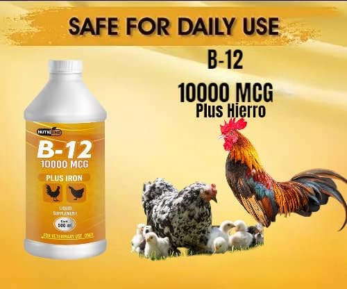 NUTRILINE B-12 for Poultry - Multivitamin Booster for Rooster Hens Chicken Vitamin Recovery Liquid 16 onzas