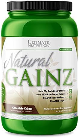 Ultimate Nutrition Natural Gainz Whey Protein Powder - Natural Gainer Protein with Micellar Casein and Milk Protein Chocolate 3.6 Pounds