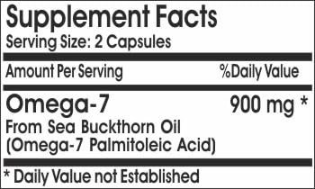 Omega-7 Omega 7 900mg Palmitoleic Acid ~ 200 Capsules - No Additives ~ Naturetition Supplements