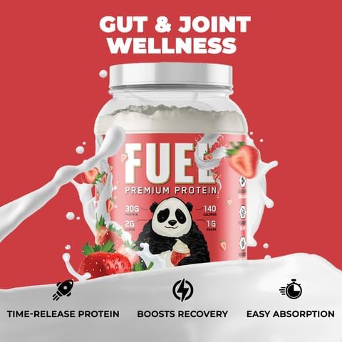 Underground Bio Labs Panda Fuel Premium Protein WheyHydrolyzed CollagenCaseinProbiotics Enzymes Keto FriendlyTime Release 25 Servings (2.5 Pound Strawberries &amp Cream)