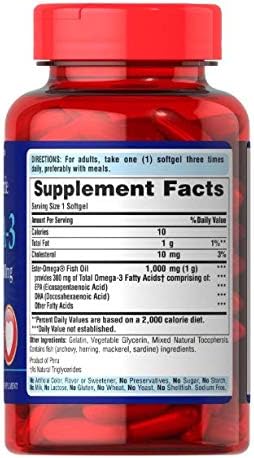 Puritans Pride Omega-3 Fish Oil 1000 Mg 100 Count
