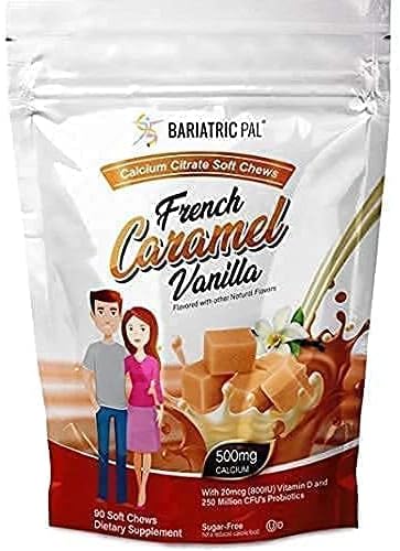BariatricPal 30-Day Bariatric Vitamin Bundle (Multivitamin ONE 1 per Day! with 45mg Iron Chewable - Orange Citrus and Calcium Citrate Soft Chews 500mg with Probiotics - French Caramel Vanilla)