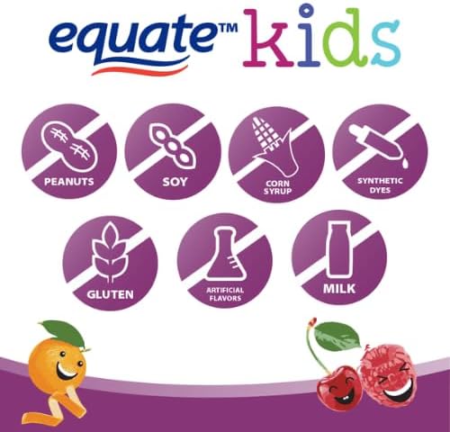Equate Kids' Multivitamin + Immune Dietary Supplement Gummies Natural Fruit 150 Count + Dri Store Sticker.