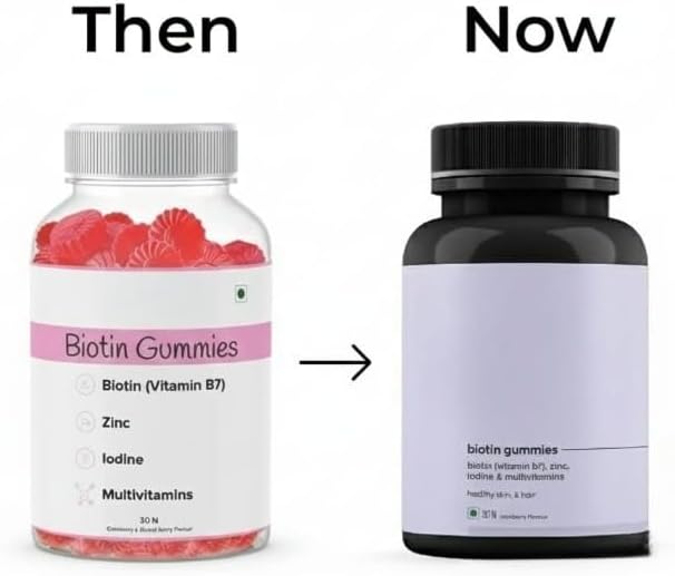 Biotin Hair - 30 Gummies | for Stronger Shinier Hair &amp Nails | Gummies for Women Hair Growth