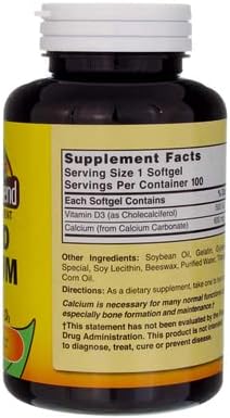 Nature's Blend Liquid Calcium 600 mg with D3 Softgels - 100 ct Pack of 6