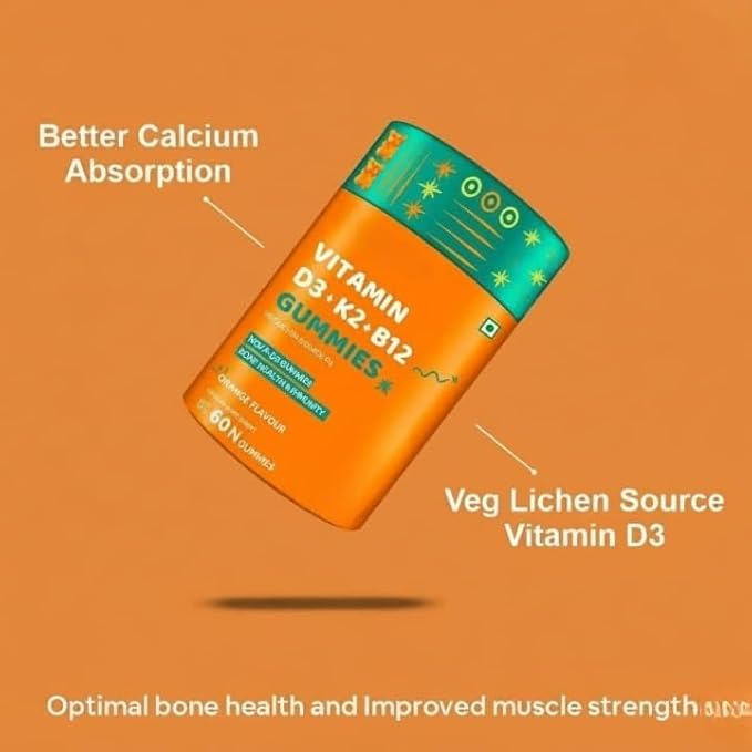 Vitamin D3 K2 B12 - Gummies for Women Men &amp Kids - 60 Veg Gummies