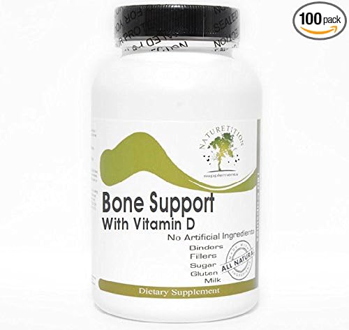 Bone Support with Vitamin D ~ 100 Capsules - No Additives ~ Naturetition Supplements