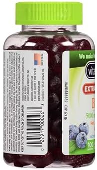 VitaFusion Biotin 5000 mcg Dietary Supplement Gummies Extra Strength Natural Blueberry Flavor - 100 ct Pack of 3
