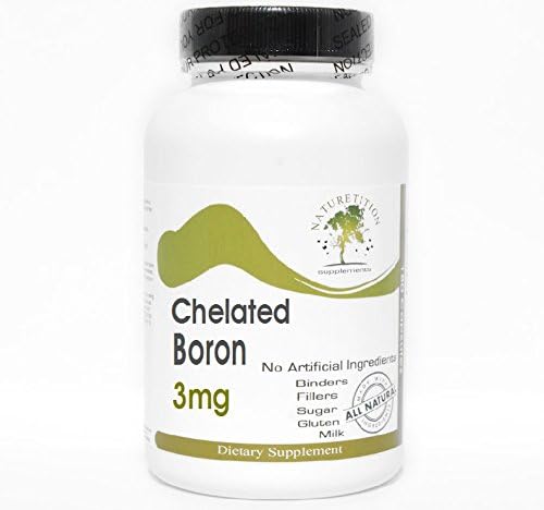 Chelated Boron 3mg ~ 200 Capsules - No Additives ~ Naturetition Supplements