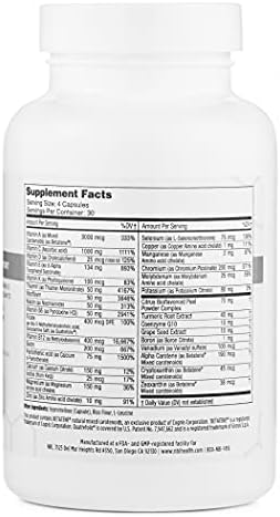 NBI Supreme Daily Multivitamin with Vitamin A C D E K B6 and B12 | Multi Mineral Supplement for Men &amp Women | 120ct Veggie Capsules