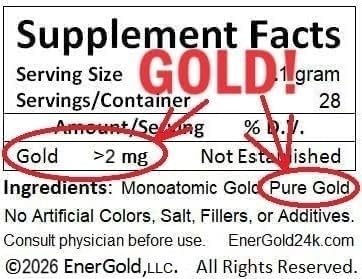 EnerGold® Monoatomic Gold/ORMUS: World's ONLY Pure-G O L D! Deflect Radiation EMFs &amp Low-Energy Frequencies Repair DNA Pineal Gland &amp All Tissues of the Body Energize Your Aura &amp Cha