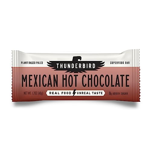 Thunderbird Bars Energy Snack Gluten-Free with Protein Healthy Real Food Vegan Paleo Non-GMO No Added Sugar Mexican Hot Chocolate Flavor (12 Count 1.7 oz. Bars)