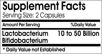 All Natural Probiotic 10 to 50 Billion Live Probiotic Cultures ~ 200 Capsules - No Additives ~ Naturetition Supplements