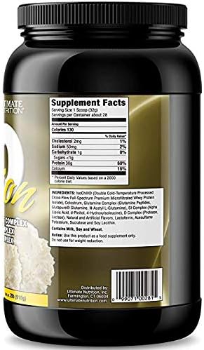 Ultimate Nutrition Iso Sensation 93 with Glutamine Whey Protein Isolate Powder 30 Grams of Protein Low Carb Protein Shakes Keto Friendly 2 Pounds Vanilla Bean Flavoured